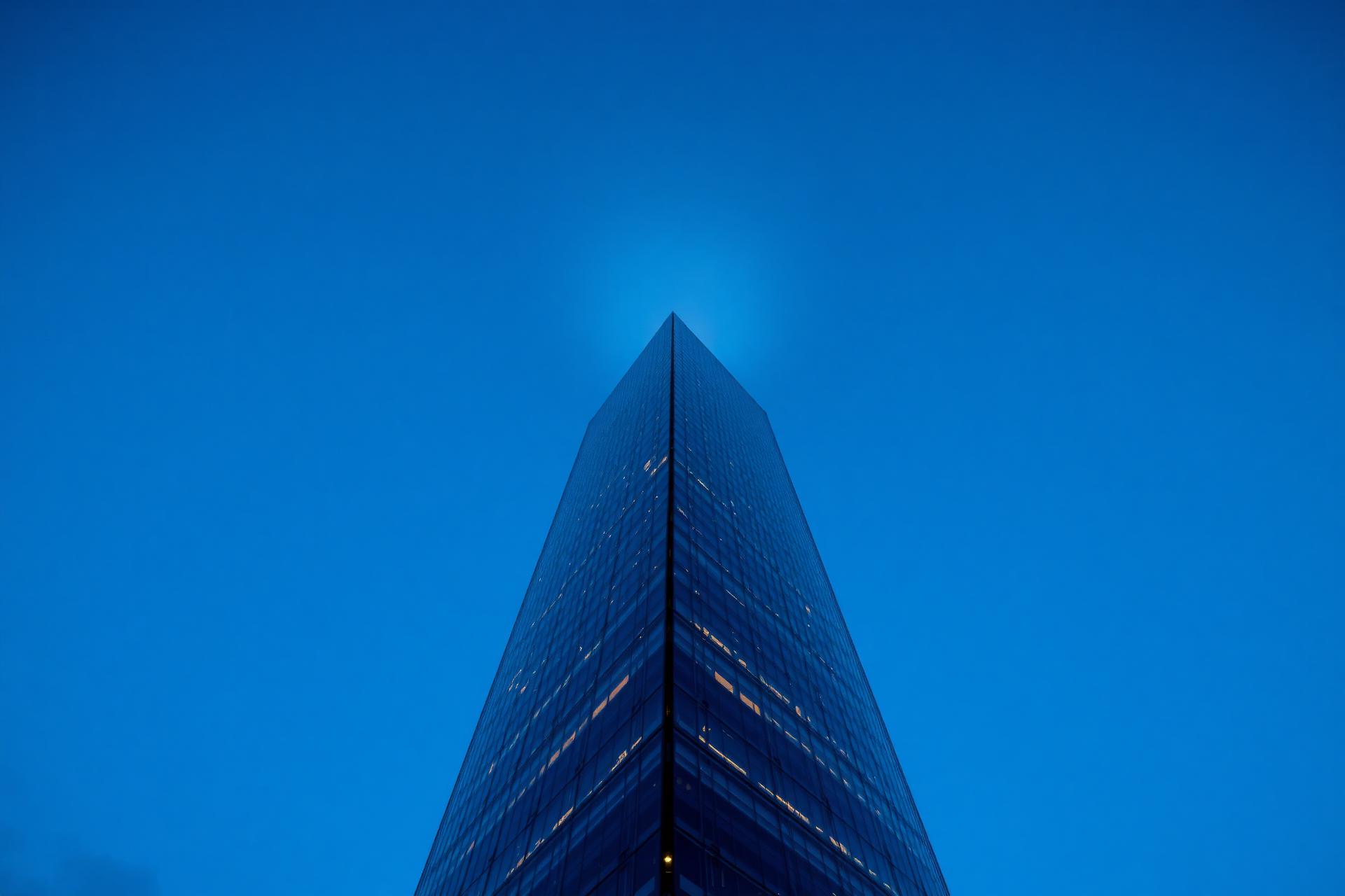 Modern luxury skyscraper at dusk